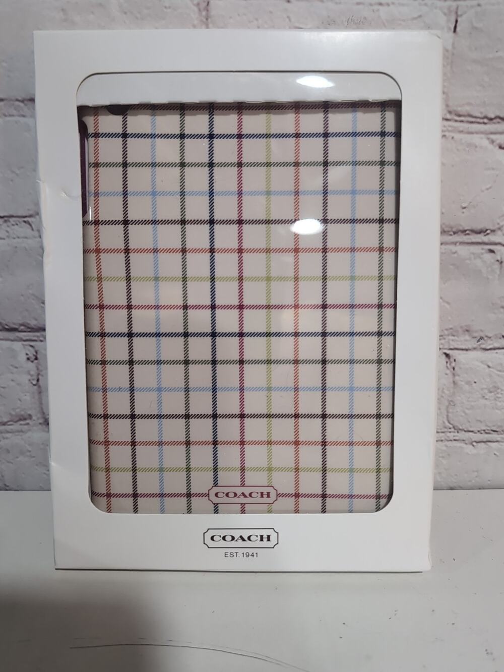 COACH F65644 Signature Plaid Mini Ipad Hard Shell Case Multicolor Tartan Plaid